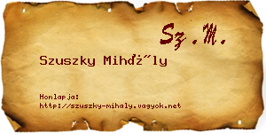 Szuszky Mihály névjegykártya