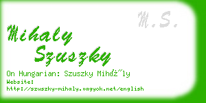 mihaly szuszky business card